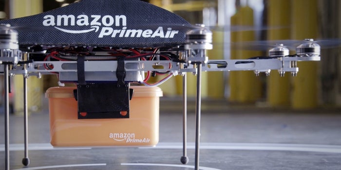 Amazon PrimeAir drone delivery vehicle