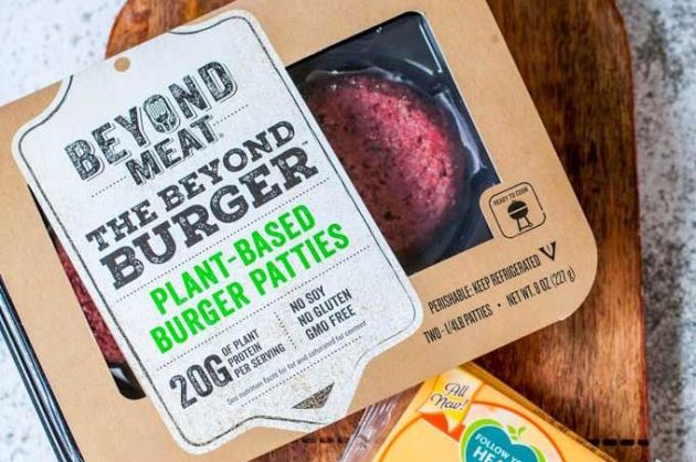 Beyond Meat plant based burger packaging