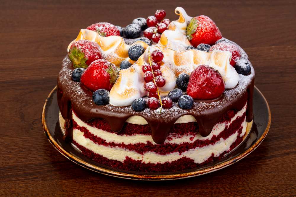 Cake with berries on top