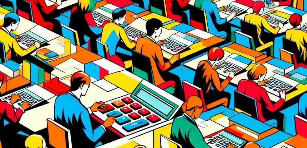 Business people calculating things