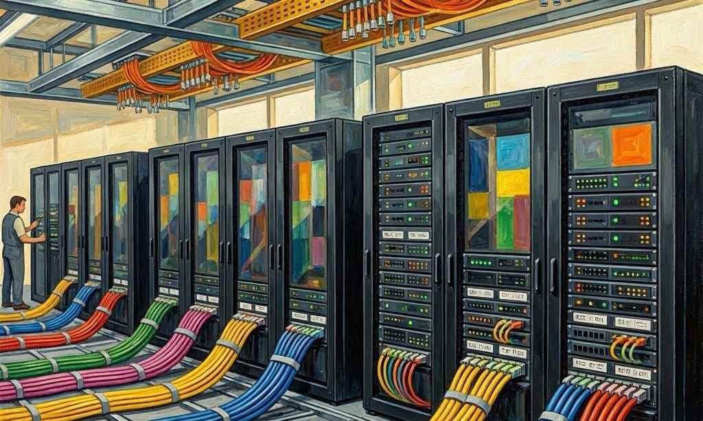 Data centre cabling illustration