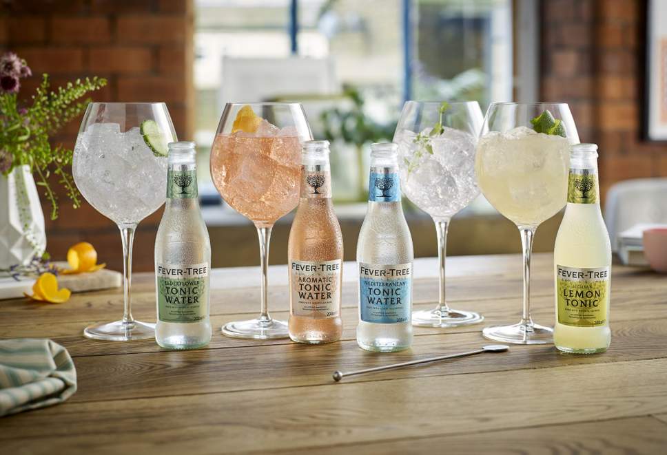 Fevertree tonic mixer bottles