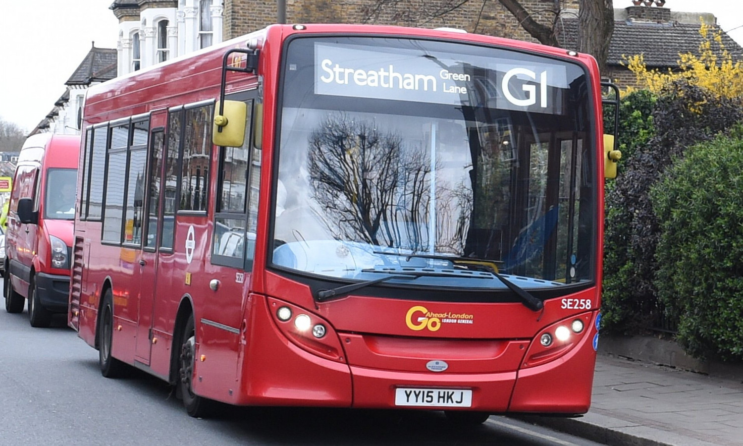 London bus with Go-Ahead logo on the front