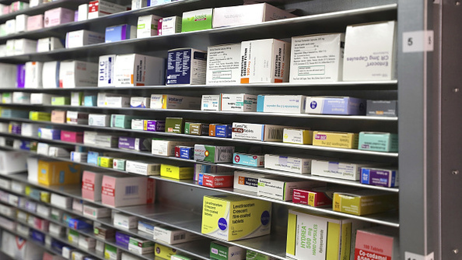 Shelf with medicines 