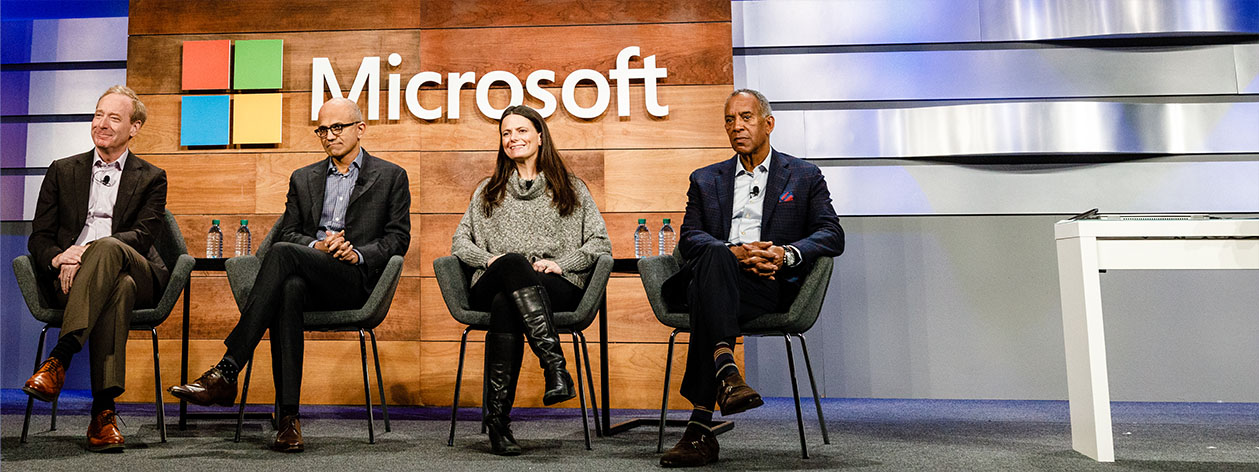 Microsoft senior management at earnings call