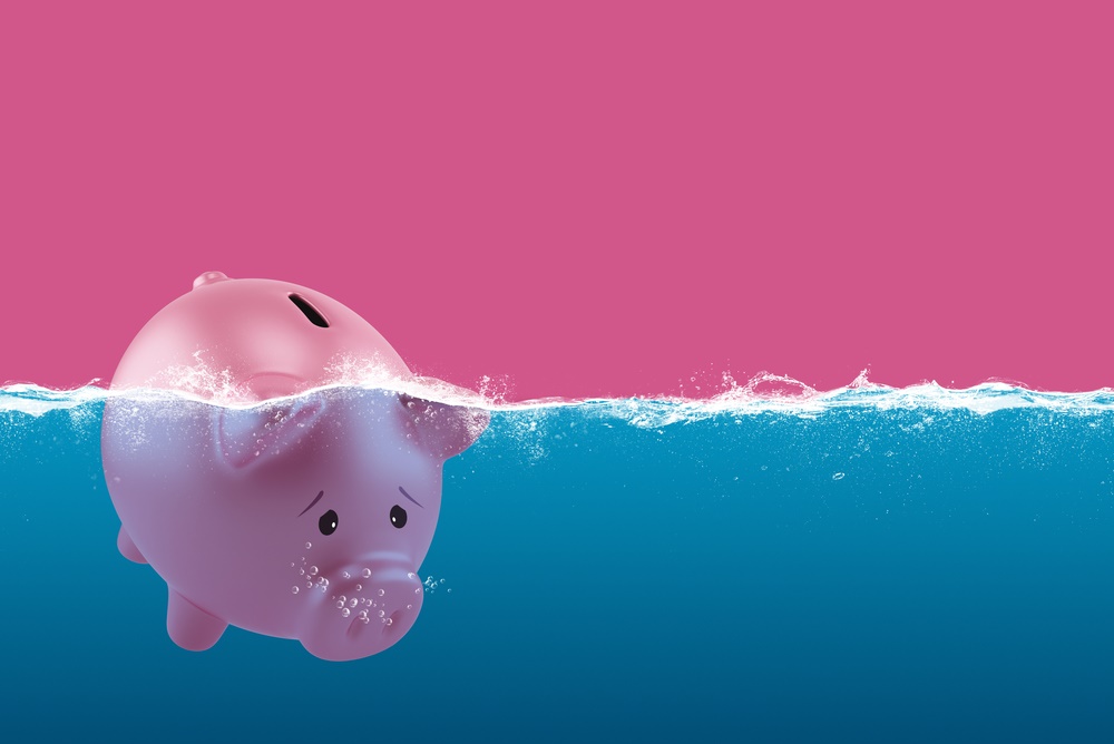 Piggy bank sinking