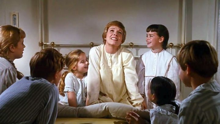 The Sound of Music scene Julie Andrews singing about 'My Favourite Things'