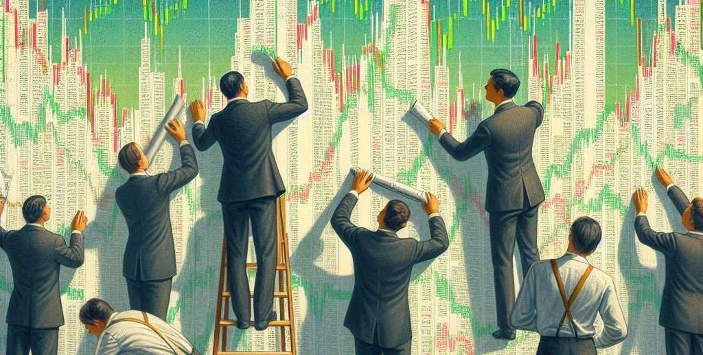 AI generated image illustrating stock market themed wallpaper