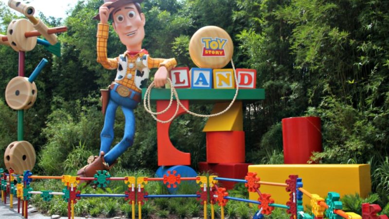 Woody character in entrance to Toy Story Land Walt Disney World