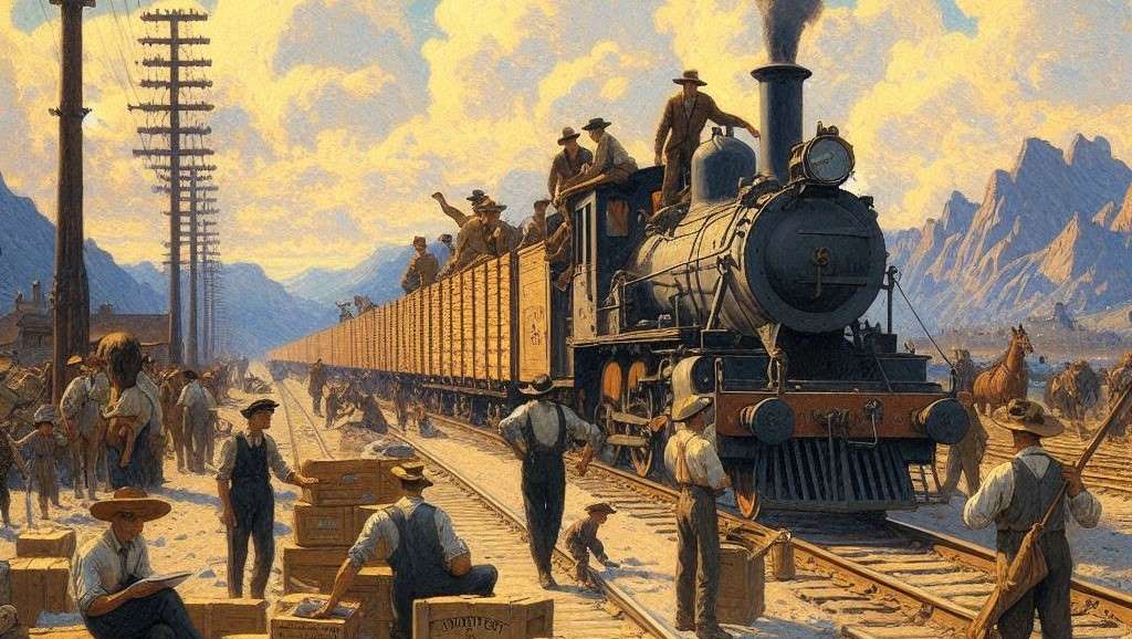 Image of people working on US railroad