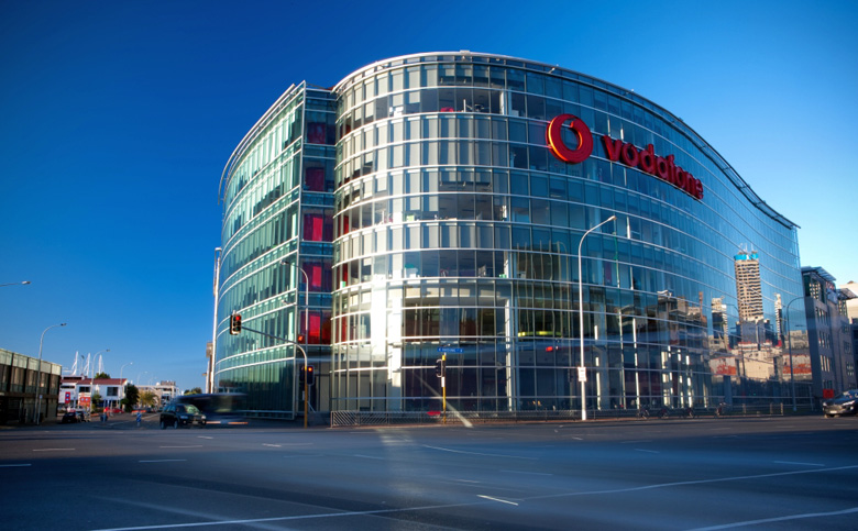 Vodafone headquarters with brand on the side