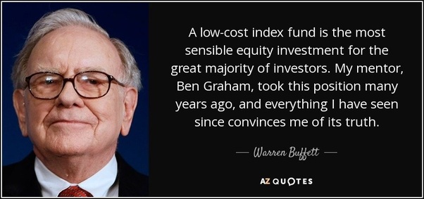 Warren Buffet with low index fund quote